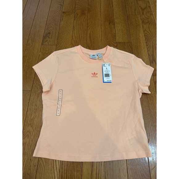 New Adidas Women's ESSENTIALS SLIM T-SHIRT Cropped Tee Casual Top size large $25 - Picture 7 of 11